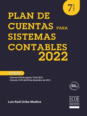 cover image of Plan de cuentas para sistemas contables 2022